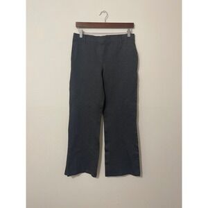 Quince Petite Dark Gray Ponte Knit Flare Leg Career Minimalist Pants Medium